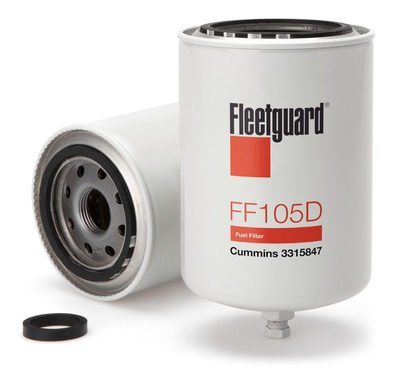 Fleetguard FF105D spin-on fuel filter with drain plug